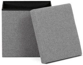 Tárolós Puff, Szürke Szövet. TAB-461 GREY2