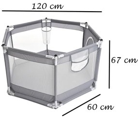 Játékkarám 120 cm szürke