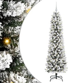 vidaXL Mű karácsonyfa 300 LED-del Fehér 180 cm PVC és Fém és Műanyag