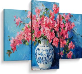 Kép - Váza rózsaszín virágokkal (90x60 cm)