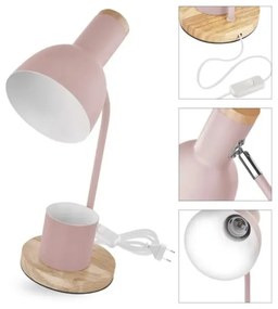 Asztali lámpa POPPY 1xE27/25W/230V rózsaszín