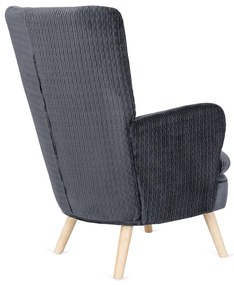 Elegáns Fotel Fekete Bársony Kárpittal SANTOS