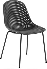 Sötétszürke fém kerti szék Quinby – Kave Home