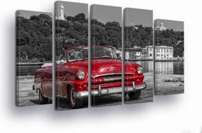 Vászonkép 150x100 Klasszikus autó piros kabrió vintage retro Havanna
