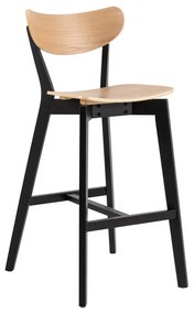 Fekete-natúr színű kaucsukfa bárszék szett 2 db-os 105 cm Roxby – Actona