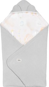 Lionelo - Autósülésbe való babapólya TRAVEL SWADDLE 90x90 cm Szürke Baloon