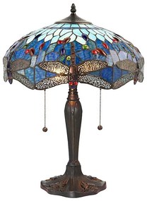 Endon 64089 - Tiffany DRAGONFLY asztali lámpa 2xE27/60W/230V átm. 41 cm