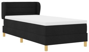 Boxspring Ágy Mattal Fekete 80x200 cm Szövet