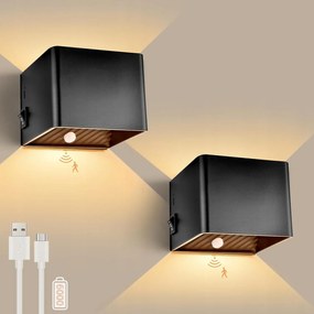 Led fali lámpa Mozgásérzékelő Akkumulátor 6000mAh 2.szt GeyouLux