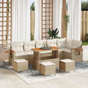 Kerti Kanapé Szett 10 pcs bézs és krémszínű 110 x 55 x 71 cm