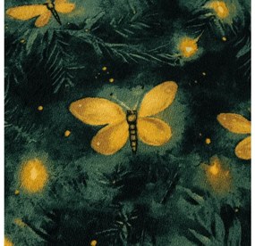 Mikroplüss ágyneműhuzat YELLOW BUTTERFLY sötétzöld Ágyneműhuzat mérete: 70 x 90 cm | 140 x 220 cm