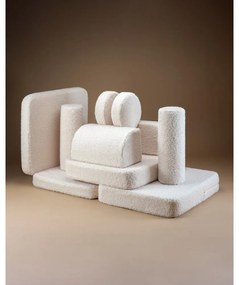 Krémszínű buklé gyerek kanapé 132 cm Settee – Wigiwama