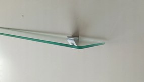 Átlátszó üvegpolc 60 x 15 cm, fogantyúkkal, átlátszó