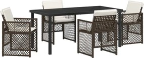 vidaXL Kert étkező szett 5 pcs Barna polirattan