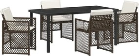 vidaXL Kert étkező szett 5 pcs Barna polirattan