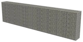 vidaXL horganyzott acél gabion fal fedéllel 600 x 50 x 150 cm