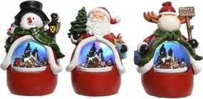 LED-es karácsonyi figura mozgatható Mikulás hóember Karácsonyi falu