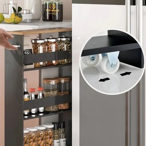 4 szintes tároló nyitott polcokkal, szürke