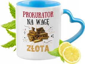 Ügyésznek Kék bögre szív alakú füllel Ajándék