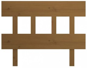 mézbarna tömör fenyőfa ágyfejtámla 103,5x3x81 cm
