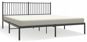 fekete fém ágykeret fejtámlával 180 x 200 cm