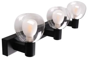 Fürdőszobai fali lámpa POLA 3xG9/5W/230V IP44 fekete/átlátszó