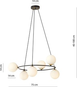 Emibig modern függeszték azura fehér fekete arany emi1295/6