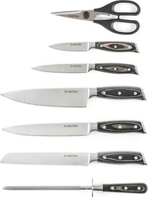 Klarstein Katana 8, késkészlet, 8 darabos, olló, acél, kés tömb