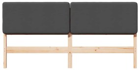 Kárpitozott fejtámla Barna és sötétszürke 200 cm Tömör fenyőfa