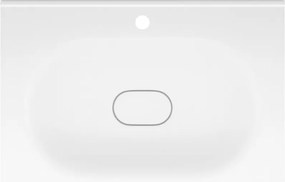 Piramida EURIDIKA fali fürdőszobabútor - műmárvány mosdóval -2 fiókos - ALPINFEHÉR-TÖLGY - 75 x 48 x 55 cm