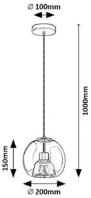 Rabalux 72132 - Csillár zsinóron CAMEO 1xE27/60W/230V