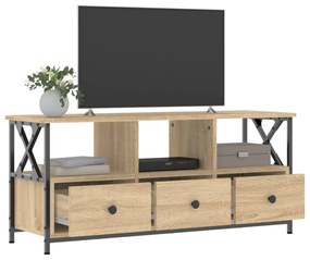 sonoma tölgyszínű szerelt fa és vas TV-szekrény 102x33x45 cm