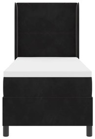 Boxspring Ágy Matrac Használatával Fekete 80x200 cm Bársonyos