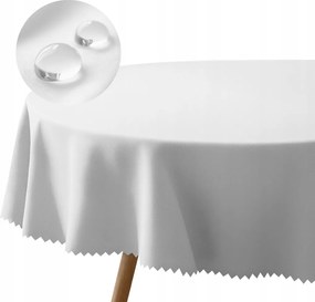 Abrosz kerek fehér 160 cm foltálló sima poliészter 240 g étkezőbe