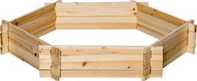 Outsunny Kerti Ágy, Hatszögletű Kültéri Virágágyás Alap Nélkül, Szerszámmentes Összeszerelés, Fenyőfa, 100x92x16cm | Aosom