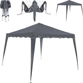CAPRI party-sátor / rögzített pavilon, 3x3m, antracit Casaria