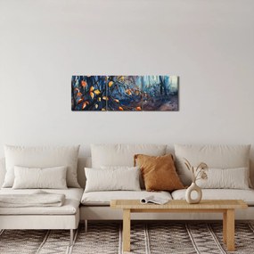 Kép - Az őszi nap sugarai (órával) (90x30 cm)