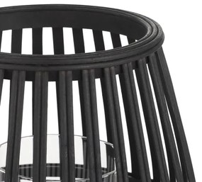 Eglo 422085 - Gyertyatartó BUNAWAN 20x22 cm fekete/bambusz