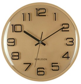 Karlsson 6022GD dizájner falióra, arany, átmérő 30cm