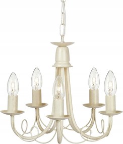 Gyertyatartó csillár ekrü 5 karos hálószoba nappali klasszikus Elstead