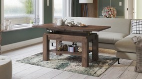 Mazzoni ASTORIA Barna Tölgy - NYITHATÓ/MAGASÍTHATÓ DOHÁNYZÓASZTAL POLCOS ÉTKEZŐASZTAL ÉS DOHÁNYZÓASZTAL EGYBEN