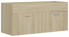sonoma tölgy színű szerelt fa mosdószekrény 100 x 38,5 x 46 cm