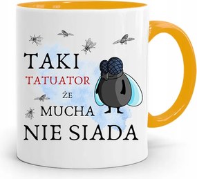 Tetoválóknak Tetováló Bögre Sárga Ajándék fényképes nyomtatással