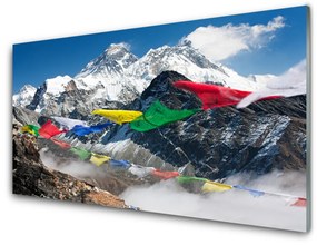 Üvegkép falra hegyi táj 120x60cm