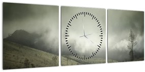 A vihar előtti táj képe (órával) (90x30 cm)