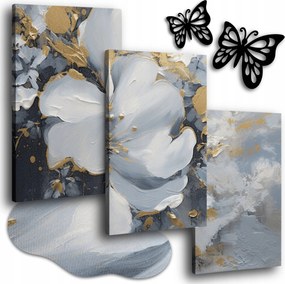 Vászonkép Pasztell Virág 120x50 cm Modern Konyha Képek 3 db