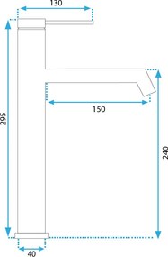 Rea Foss, magas mosogató csaptelep h-295, arany matt, REA-B5319