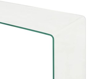 Kétrészes edzett üveg dohányzóasztal 90x30x20/110x30x40 cm