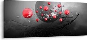 Piros absztrakt gömbök képe (120x50 cm)