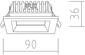APLED - LED Lámpa SQUARE WOODLINE LED/3W/230V 3000K 9x9 cm kőris tömör fa
